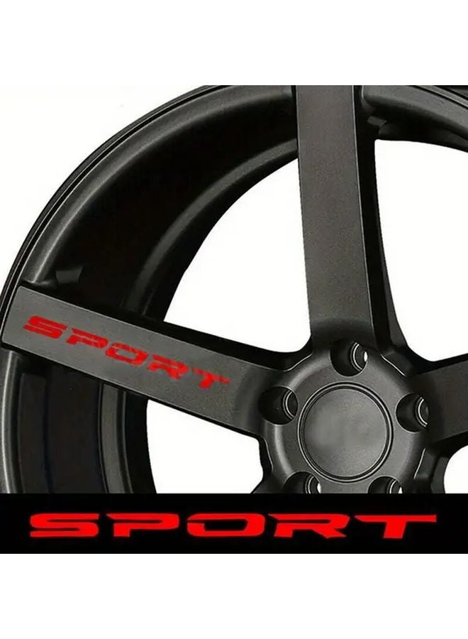4Pcs Black Reflective Racing Stickers For Car Body Door Rim Wheels - Image 1
